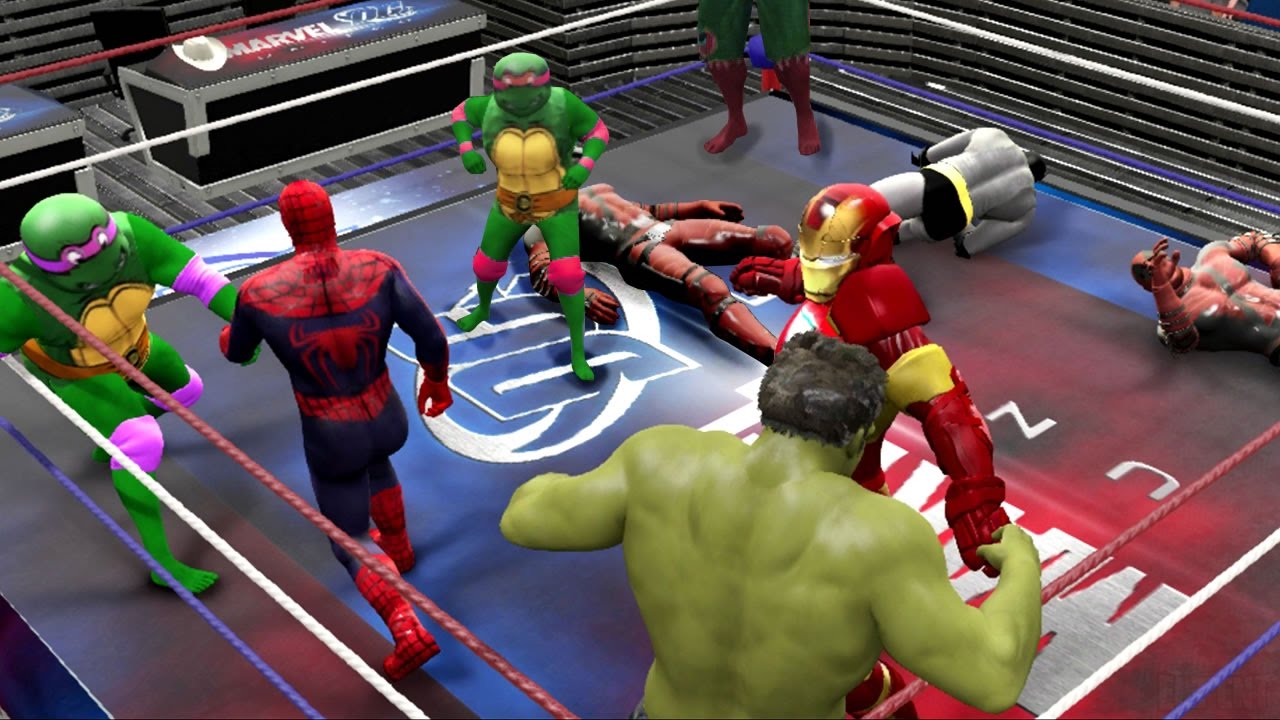 WWE PS4 ROYAL RUMBLE - Hulk vs Spiderman vs Iron man vs Wolverine vs Batman  vs Venom vs Joker • ElementGames